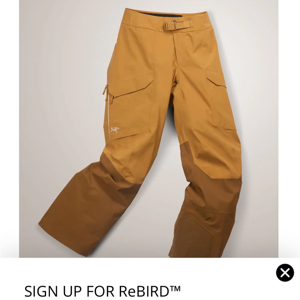 NWT Arc'teryx Sentinel Relaxed Pant Women Ski Pants Yukon Color Size 2 Regular